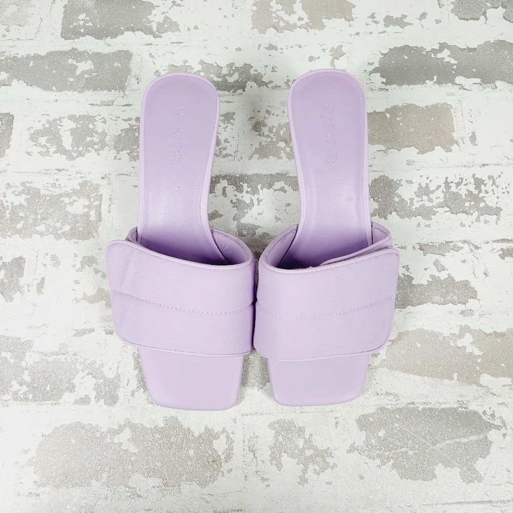 New OPEN EDIT Cava Slide Sandal In Purple Spray A251 - Picture 9 of 11
